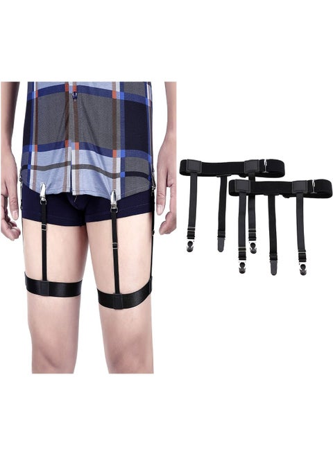 Men's Shirt Holder Adjustable Elastic Shirt Garter Belt Shirt Holder with Anti-Slip Locking Clip Holder for Shirt Pleating and Fixing the Position of Men's Shirts