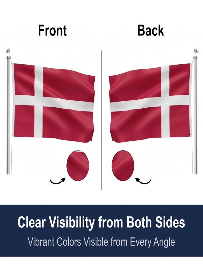 شو سترينج كينج علم دنماركي خارجي من شوسترينج كينج SSK® - كبير 3 × 5 أقدام، بوليستر مقاوم للعوامل الجوية - Image 2