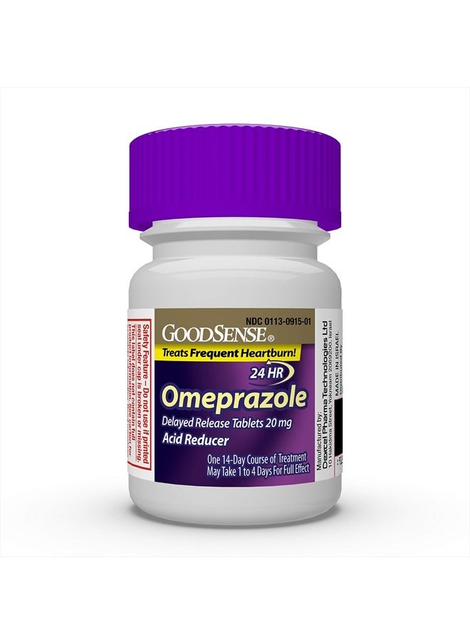 GOODSENSE - Omeprazole Delayed Release Tablets 20 Mg Stomach Acid Reducer For Frequent Heartburn Treatment 14 Count Pack Of 3 - Image 1