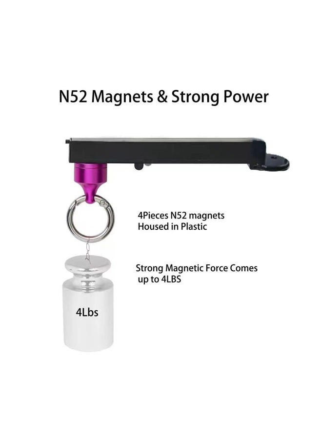 2PKS Slat Wall Security Hook Tool,Display Wall Safety Hook Magnetic Tool,Powerful Magnet,Black Key - Image 2