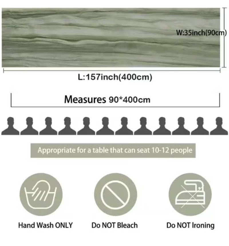 ELASAR Boho Crumpled Gauze Table Runner 90 x 400 cm for Wedding Bridal Baby Shower Birthday Party Home and Outdoor Table Decoration - Image 3