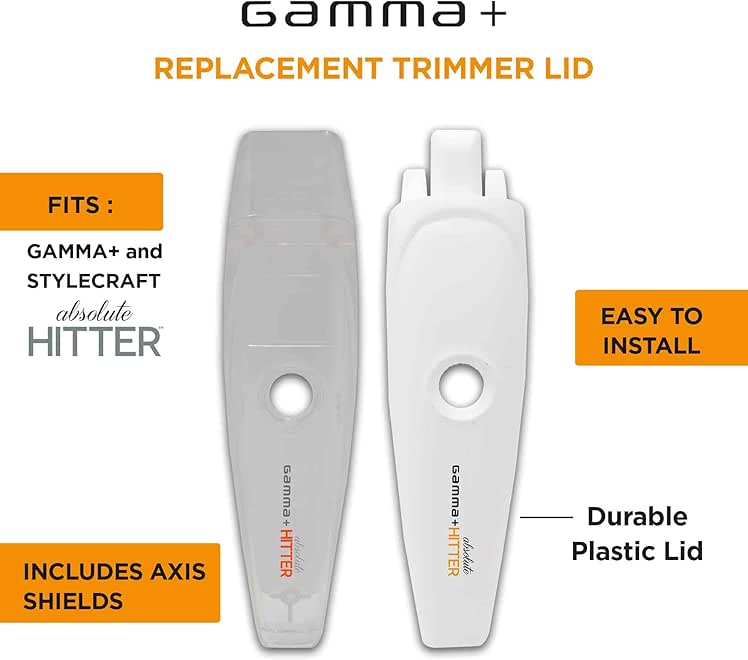 GAMMA+ Replacement Absolute Hitter Hair Trimmer Model Lids - Clear and Matte White