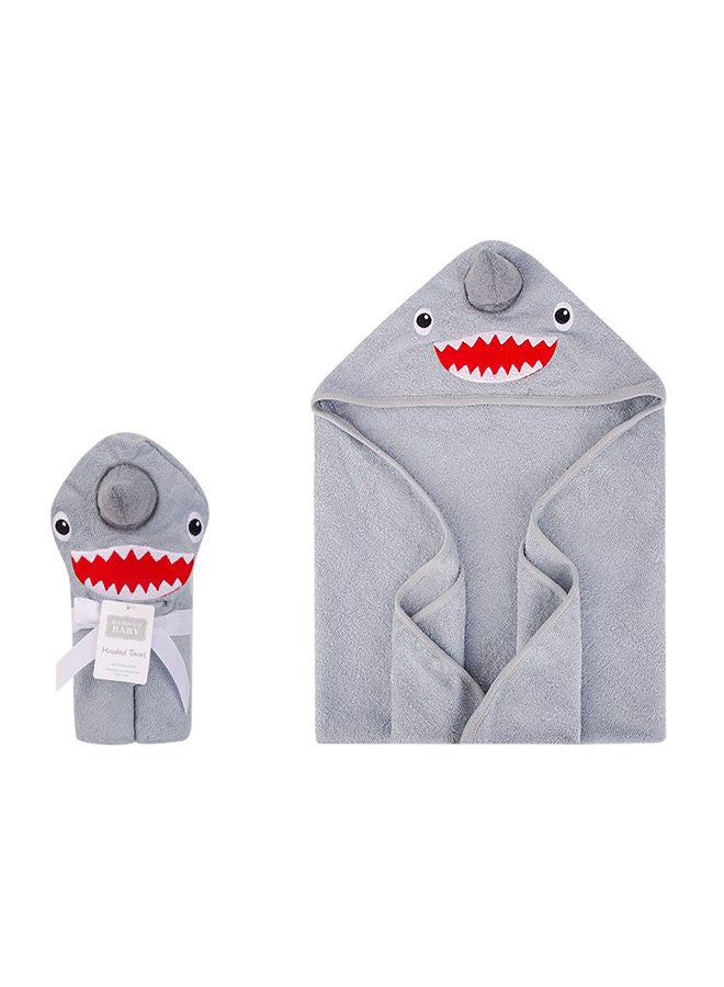 hudson baby Animal Hooded Towel Woven Terry – Shark - Image 1