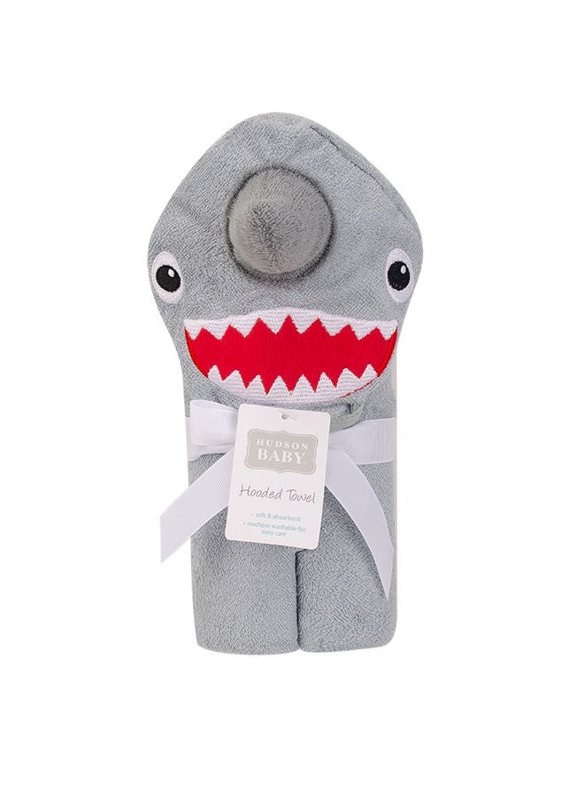 hudson baby Animal Hooded Towel Woven Terry – Shark - Image 2