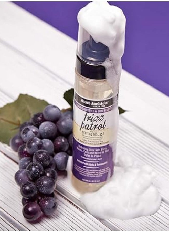 Aunt Jackie's - Grape Seed Frizz Patrol Setting Mousse 244ML - Image 1