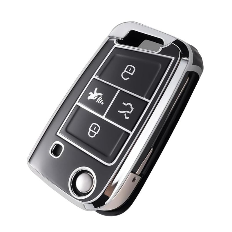 Volkswagen Key Fob Cover Black Premium Tpu Material - Full-Coverage Protection Precision-Molded Shell for Volkswagen Key Fob Owners Daily Use - Image 1