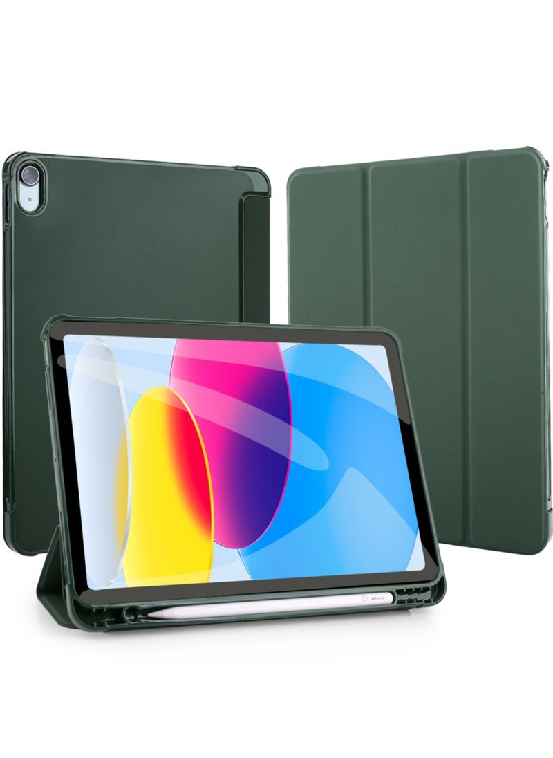 Captaintech iPad 10th Gen 10.9-inch Case (2022) - Rebound Series with Pencil Holder, Trifold Stand & Auto Wake/Sleep | Flexible Protective Cover in Green ﻿  - Image 1