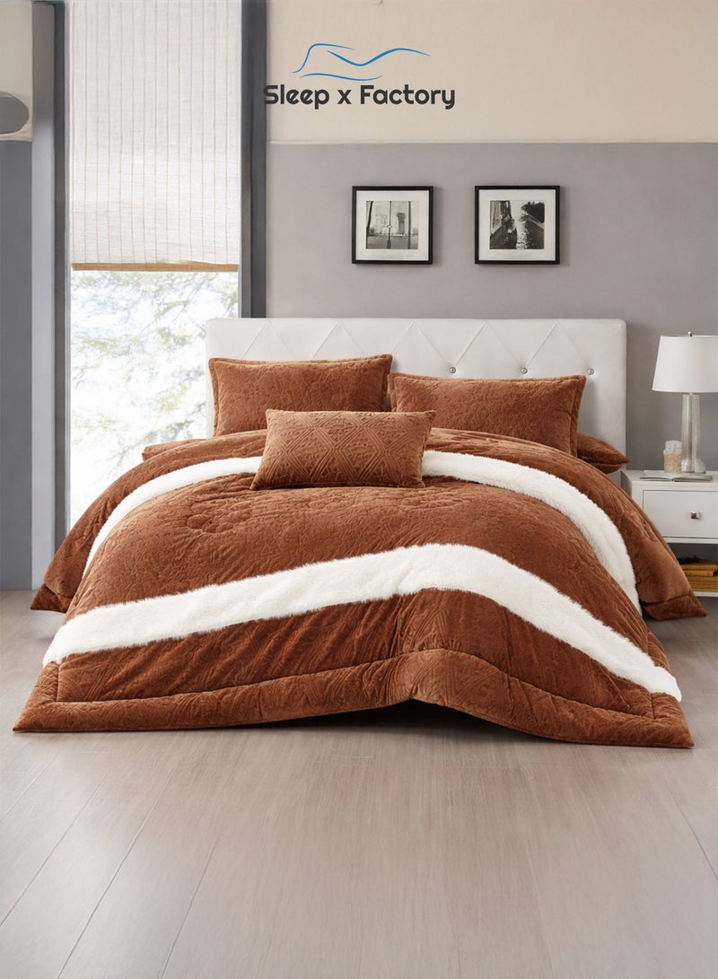 Sleep x Factory LISA 6-Piece Winter Velvet Comforter Set – King 240×260 cm - Image 2