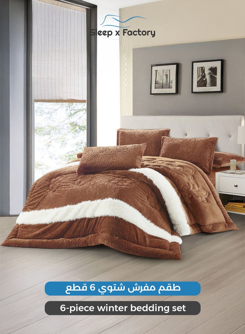 Sleep x Factory LISA 6-Piece Winter Velvet Comforter Set – King 240×260 cm - Image 4