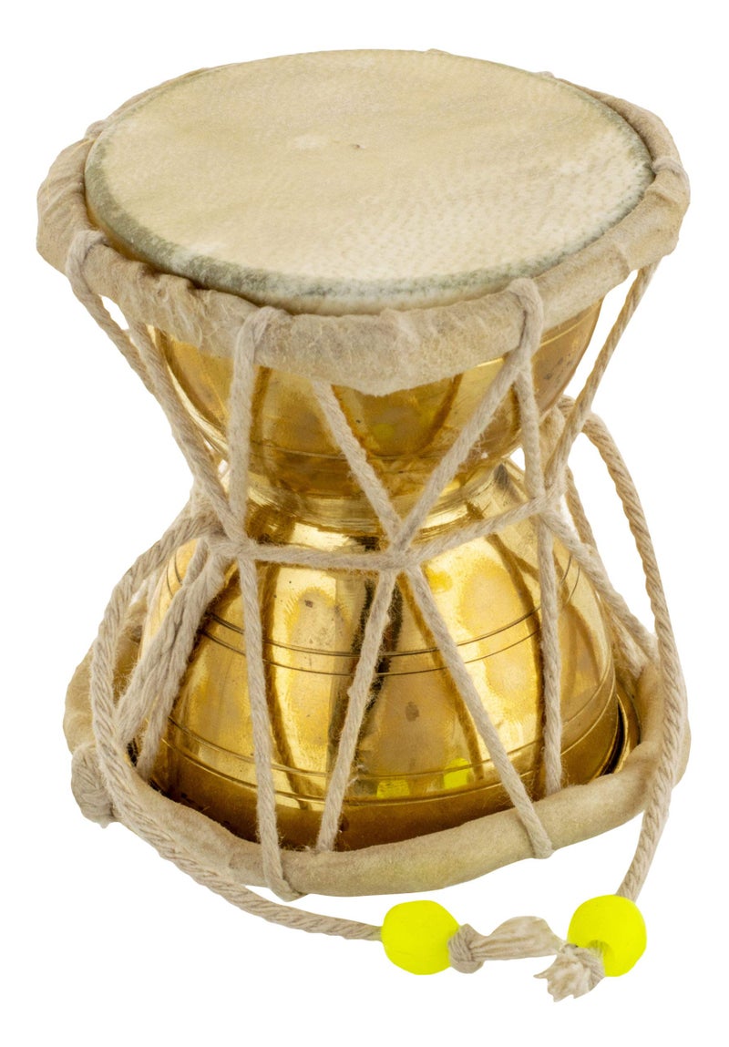 SoilMade Brass Damru, Round Shape, Brass Made, Size Aprox 9cm and 100g, Pack of 1 Brass Damru in Box - Image 3