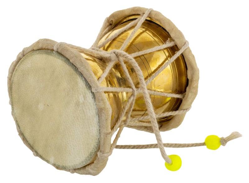 SoilMade Brass Damru, Round Shape, Brass Made, Size Aprox 9cm and 100g, Pack of 1 Brass Damru in Box - Image 2