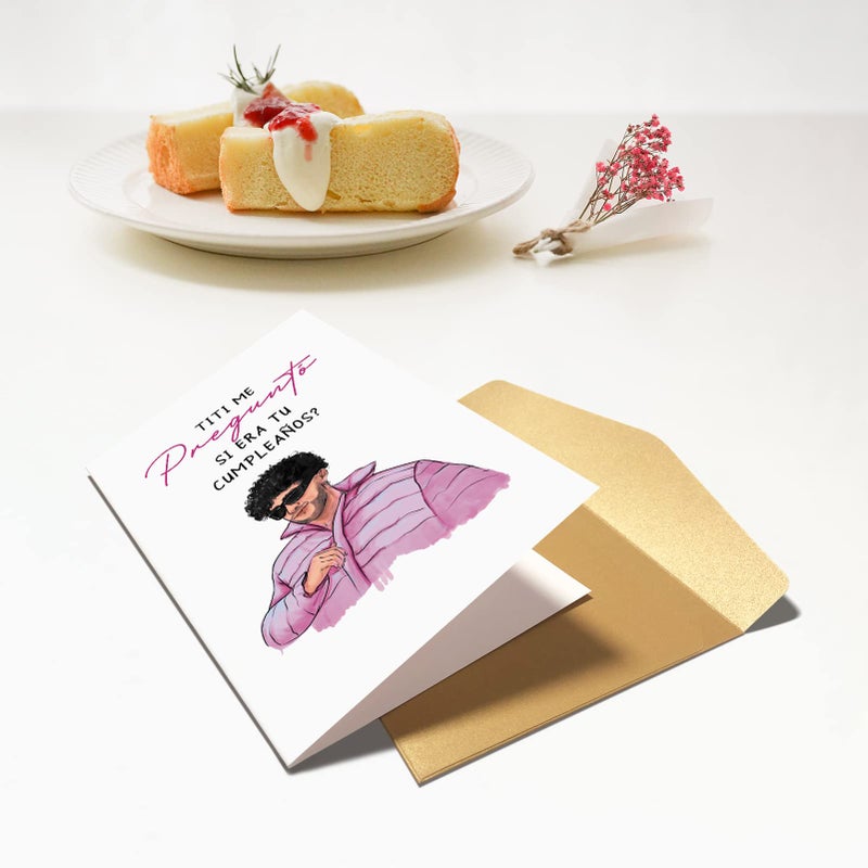 Chenive Bad Bunny Birthday Card for Friends, Happy Birthday Card for Him Her, Bad Bunny Card In Spanish, Feliz Cumpleanos - Image 5