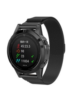 Replacement Strap For Garmin Fenix 6S Milanese Watch Band Black