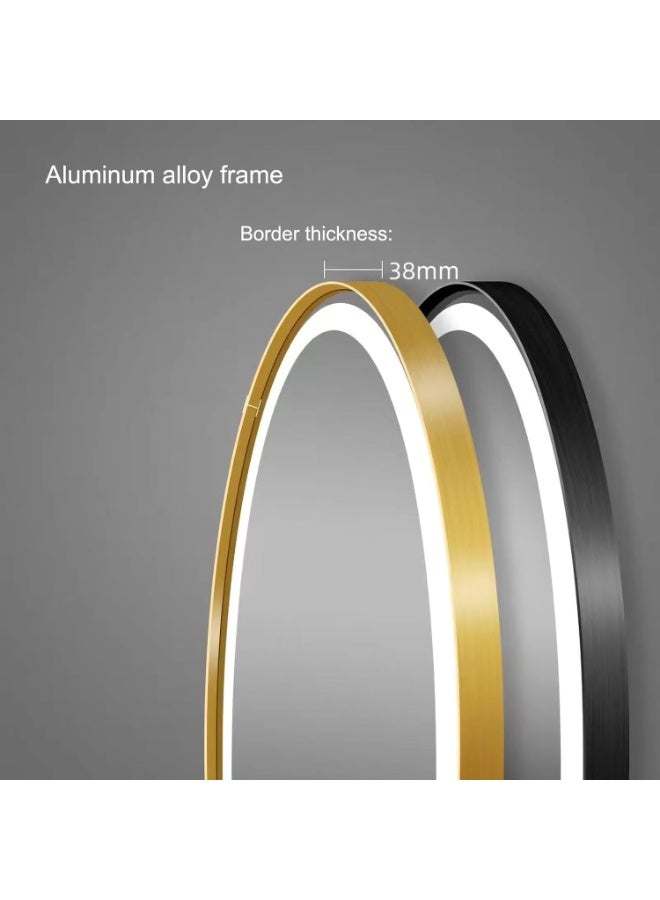 Decorhills Decor Led Oval Bathroom Mirror, 70x100cm, Matt Black Aluminium Frame, Touch Switch, Triple Color Temperature, Wall Mounted - Image 4