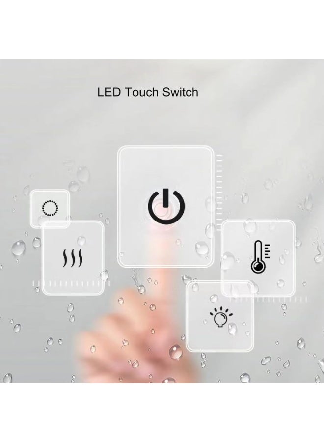 Decorhills Decor Led Oval Bathroom Mirror, 70x100cm, Matt Black Aluminium Frame, Touch Switch, Triple Color Temperature, Wall Mounted - Image 5