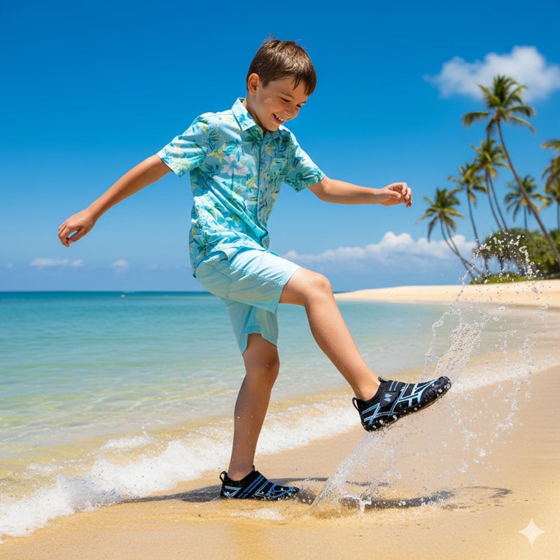 Stelle Kids Water Shoes Boys Girls Swim Hiking Aqua Socks Quick Dry Toddler Barefoot Shoesï¼ˆJet Currentï¼Œ13MLï¼‰ - Image 3