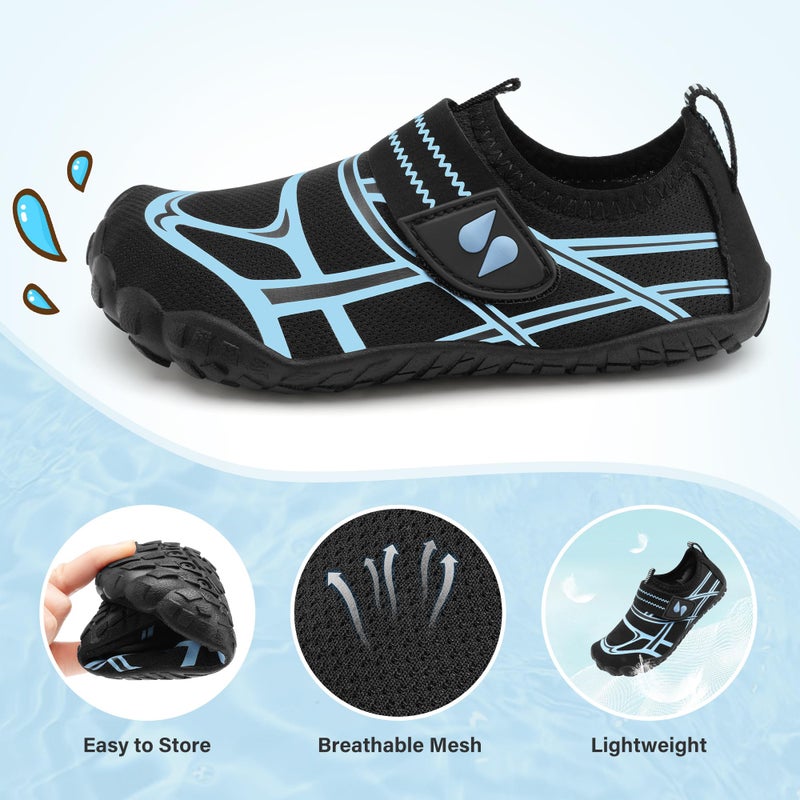Stelle Kids Water Shoes Boys Girls Swim Hiking Aqua Socks Quick Dry Toddler Barefoot Shoesï¼ˆJet Currentï¼Œ13MLï¼‰ - Image 4