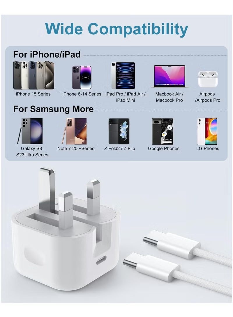 vesus 35 Watt iPhone 16/15 Pro Max Charger With USB C Port with 1M iPhone Fast Charging Cord Type C to C for iPhone 16/15 Pro max/15 Pro/15 plus/15, Samsung S24 and all USB C mobiles / Tabs - Image 2