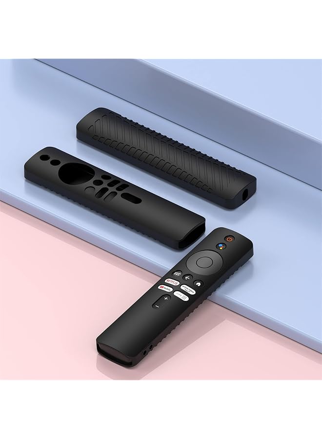 أكس سبرينج غطاء جهاز التحكم عن بعد أسود، جراب واقٍ من السيليكون لجهاز التحكم عن بعد 4K TV Mi Box 2Nd Stick جهاز التحكم عن بعد غطاء واقٍ من السيليكون مضاد للانزلاق مع حزام - Image 5