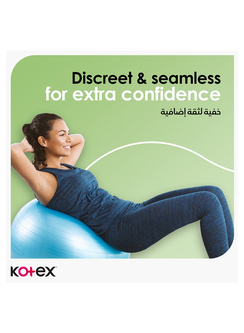 Kotex فوط كوتيكس الطبيعية فائقة النحافة، فوط قطنية 100%، فوط صحية بحجم كبير مع أجنحة، 16 فوطة صحية - Image 4