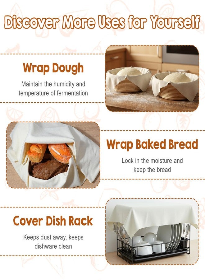 Thrymme Large Baking Towels 35.4x26 Inch, Tea Cloths For Sourdough, Natural Cotton Professional Dough Shaping Tool for French Baguettes Loaves and Homemade Bread Baking - Image 5