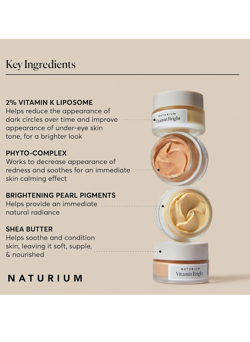 NATURIUM Naturium Vitamin Bright Illuminating Eye Cream, Under Eye Repair Cream for Dark Circles, with Vitamin K, Phyto-Complex, & Mineral Pigments, Medium/Deep, 0.5 oz  - Image 4