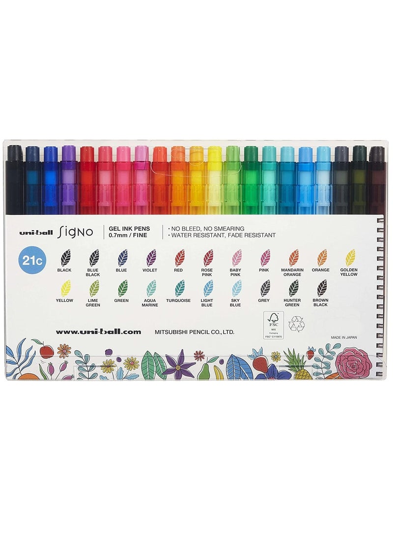 Uni-ball Signo - Uniball Signo Gel Ink Pens 0.7mm Fine Set 21 pc - Image 1