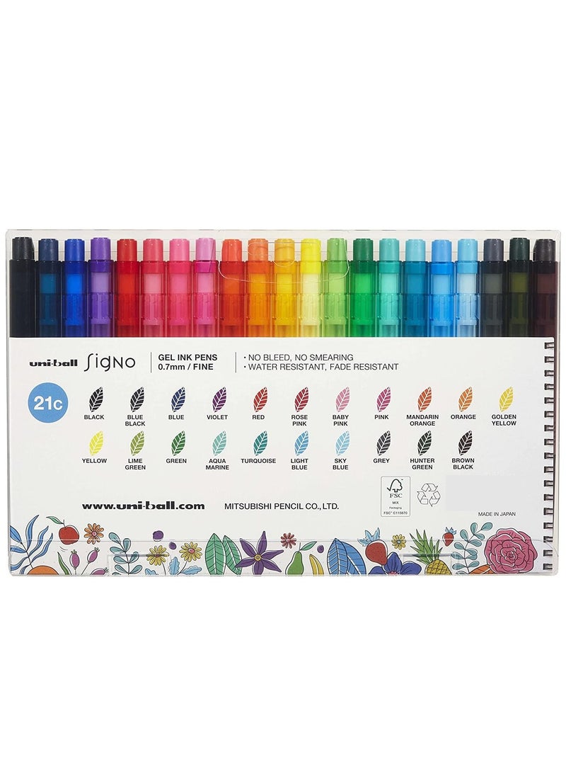 Uni-ball Signo - Uniball Signo Gel Ink Pens 0.7mm Fine Set 21 pc - Image 1