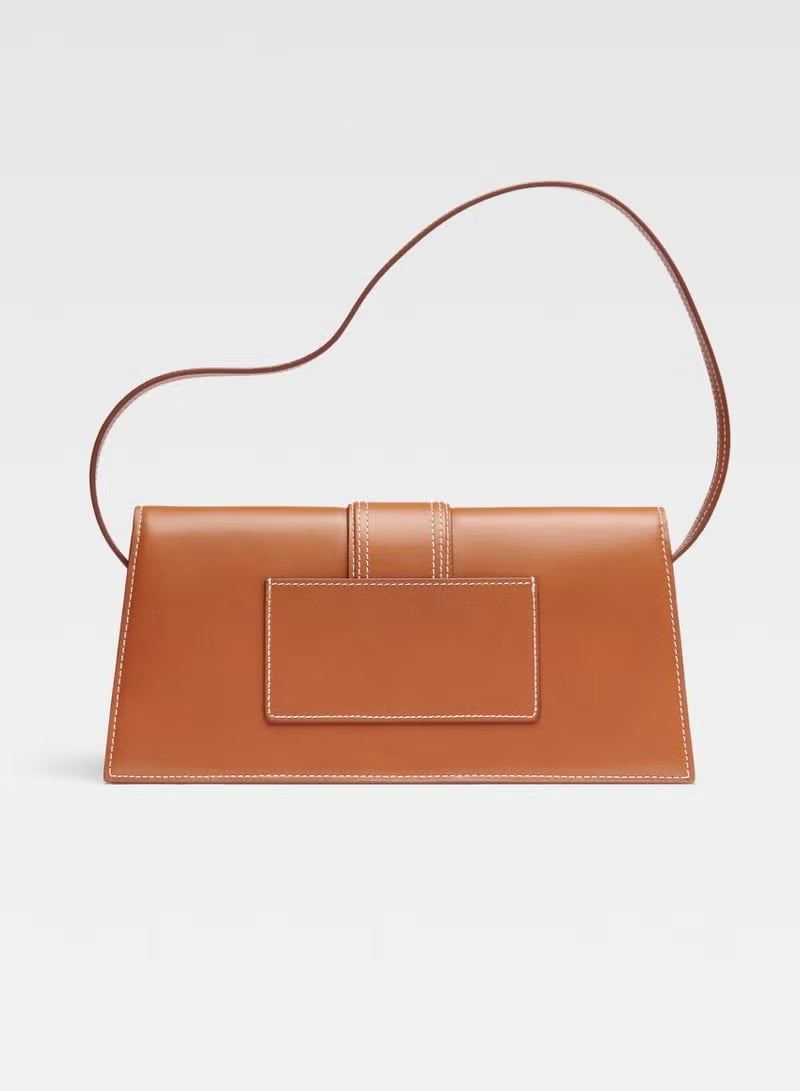 JACQUEMUS The Bambino Long Flap Bag, Women's Hand Bag, Women's Shoulder Bag, Women's Tote Bag, Women's Travel Bag, Light-Brown 28cm - Image 4