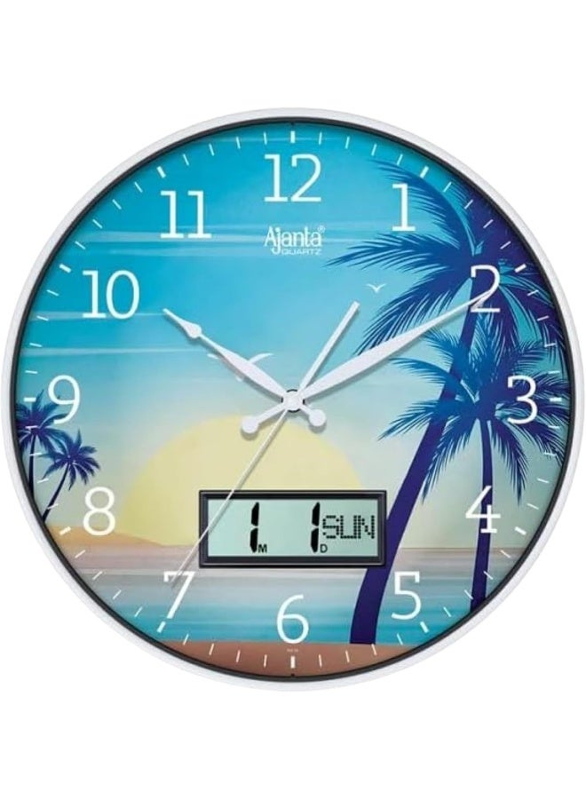 Ajanta 6097 White Designer Wall Clock | 36.7 cm Silent Sweep | Dome Glass | Premium Modern Home & Office Decor | 1-Year Warranty - Image 1