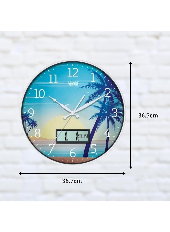 Ajanta 6097 White Designer Wall Clock | 36.7 cm Silent Sweep | Dome Glass | Premium Modern Home & Office Decor | 1-Year Warranty - Image 3