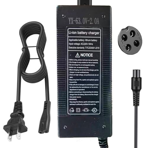 YAREMYEYE 63V 4 Prong Charger for Ninebot S (Not for S-Plus) / Mini PRO/Mini lite / L8 / One A1/ One S2/ S-MAX, N3M240, GoKart Kit, Gokart PRO, 4-Pin fits for Segway Ninebot Charger - Image 1