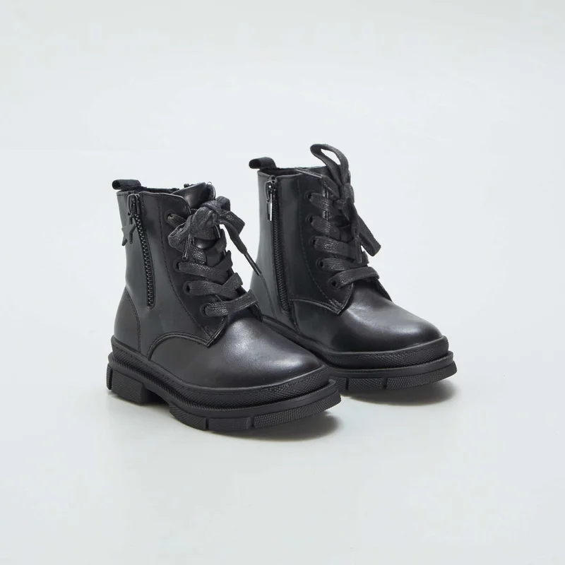 كيابي بوت للكاحل برباط وإغلاق أسود