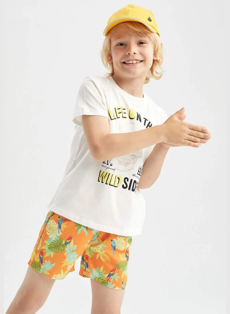 DeFacto Tie Waist Floral Print Swimming Short
