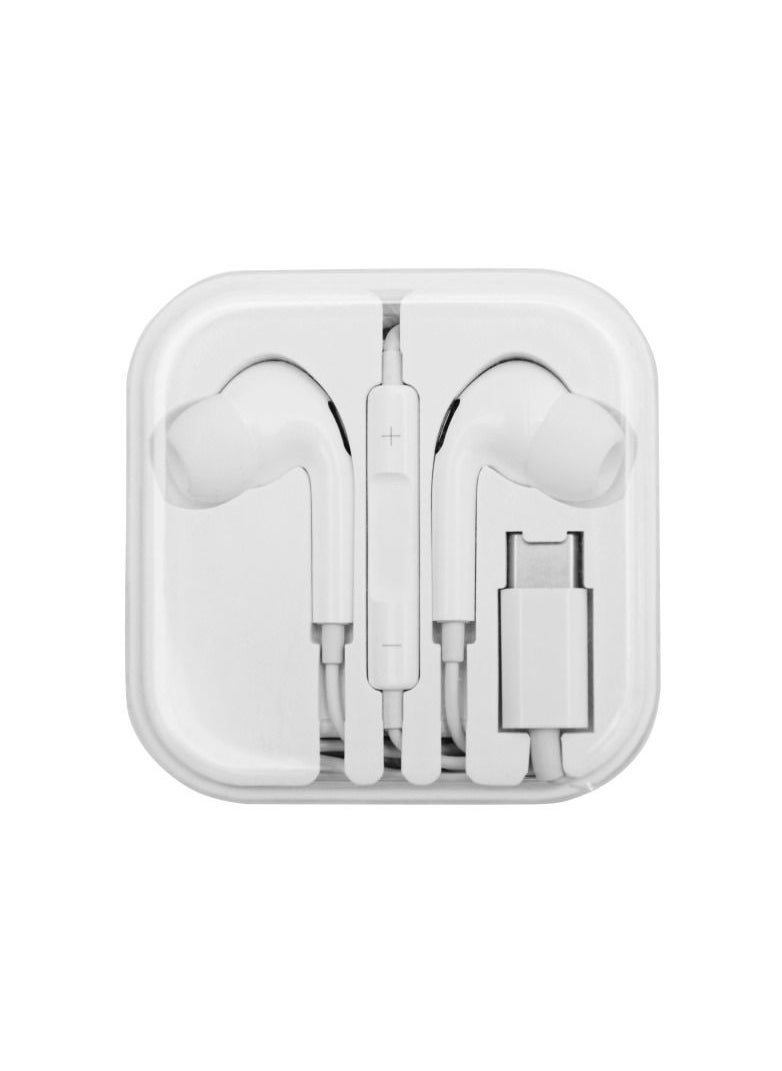 DCU TECNOLOGIC DCU Premium Earphones with USB TYPE C,  STEREO, with Mic, Crystal Clear Sound,  White  - Image 2