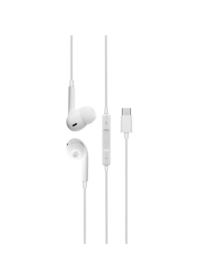 DCU TECNOLOGIC DCU Premium Earphones with USB TYPE C,  STEREO, with Mic, Crystal Clear Sound,  White  - Image 1