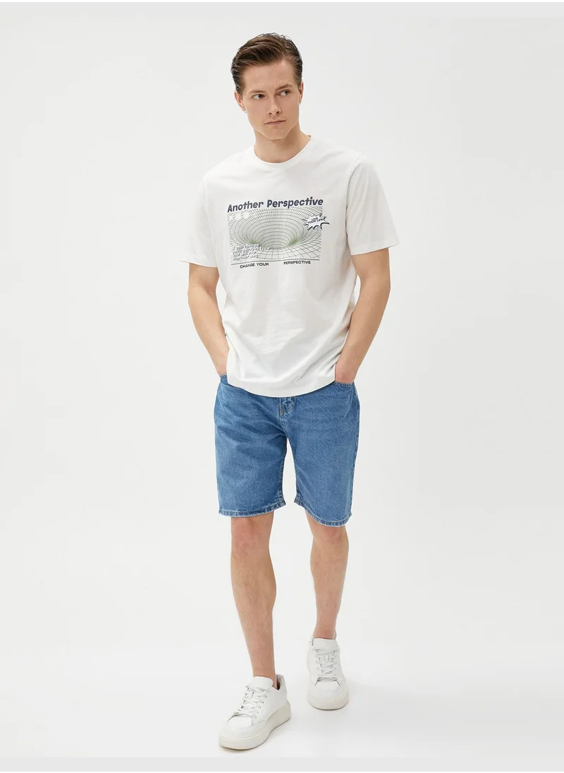 KOTON Cotton Pocket Detail Bermuda Jean Shorts