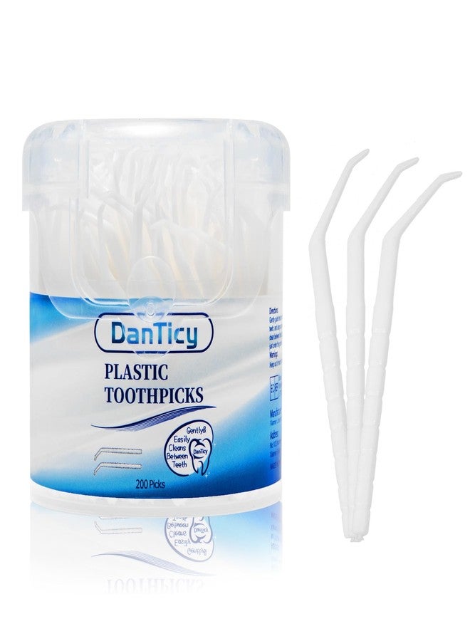DanTicy Interdental Toothpicks, Disposable Plastic Curved Hook Toothpicks, Ultra Teeth Cleaning Tool for Daily Care of Removes Plaque and Debris Between Your Teeth 200PCS (Pack of 1) - Image 1