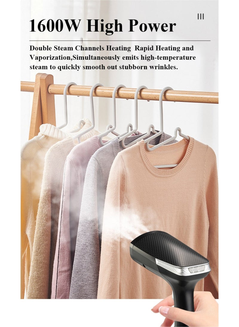Steamer for Clothes, Handheld Clothes Steamer, 1600W Garment Steamer with 300ml Detachable Water Tank, 30s Fast Heat-up, Auto-Off, Steam Iron Fabric Wrinkle Remover with Brush (White) - Image 2