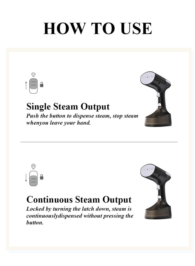 Steamer for Clothes, Handheld Clothes Steamer, 1600W Garment Steamer with 300ml Detachable Water Tank, 30s Fast Heat-up, Auto-Off, Steam Iron Fabric Wrinkle Remover with Brush (White) - Image 5