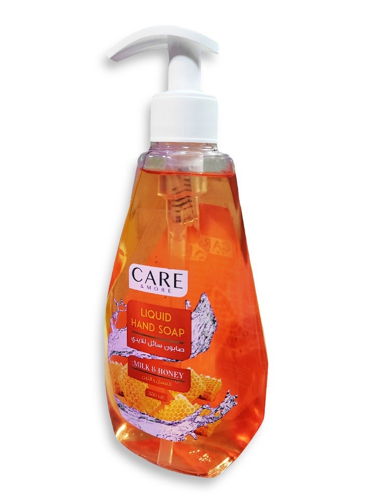 Care & More Liquid hand soap For Hand Wash , Very Good Smell Milk & Honey , Size 350 Ml - Image 3