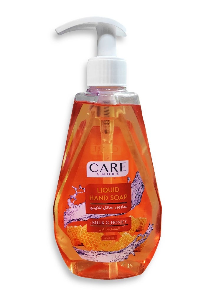 Care & More - Liquid Hand Soap - Milk & Honey - 350Ml - Image 1