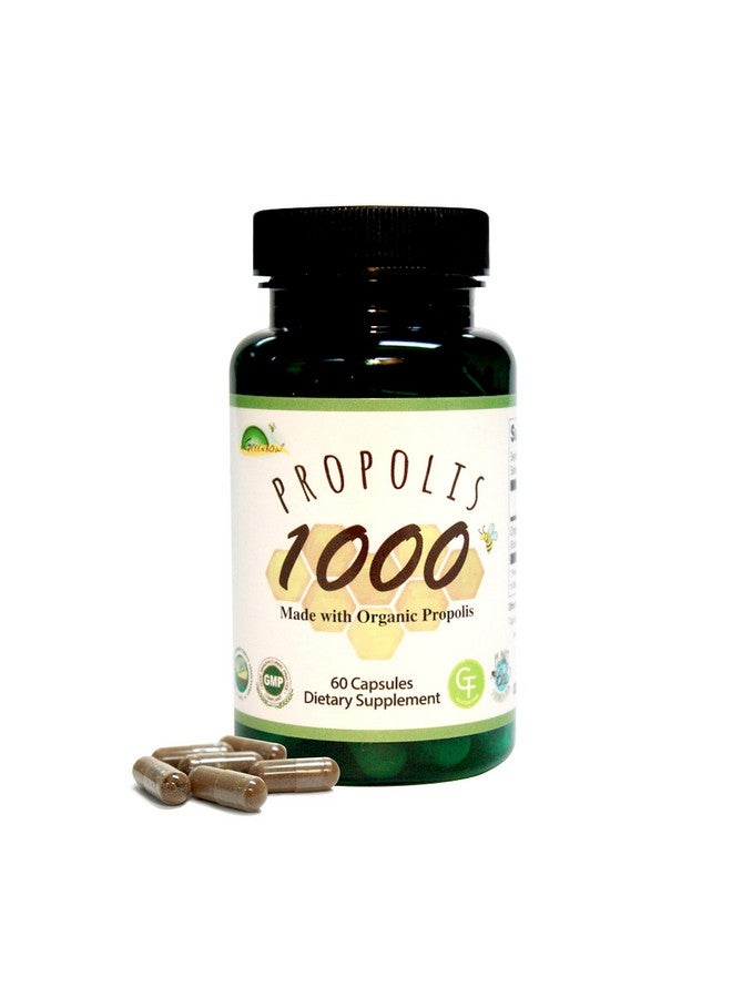 جرين بو جرينبو بروبوليس 1000 ملجم_غير معدل وراثيًا مصنوع من بروبوليس عضوي_60 كبسولة_كبسولات نباتية - Image 1