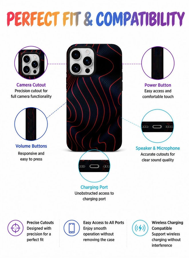 مافي مجموعة حماية 5 في 1 لهاتف iPhone 16 Pro - جراب مزدوج الطبقات مقاوم للصدمات (طبقة داخلية من مادة TPU + طبقة خارجية من مادة PC) مع واقيين للشاشة فائق الوضوح وواقيين شفافين لعدسة الكاميرا - حماية كاملة ضد الصدمات، غطاء هاتف مقاوم لبصمات الأصابع والعرق مع أزرار مستقلة - Image 5