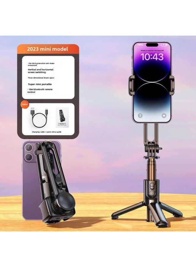 Mobile Phone Stabilizer Anti-shake Single-axis Selfie Stick Bluetooth Live Photography Fill Light Beauty Tripod Bracket-Color:L18 Anti-shake Tripod Selfie Stick-Black  - Image 1