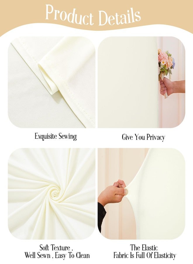 HB HBB MAGIC Ivory Arch Backdrop Cover Set of 2 Arch Cover 7.2 and 6ft Wedding Arch Cover Stretchy Backdrop Bridal Baby Shower Birthday Party Ivory Arch Covers Spandex - Image 4