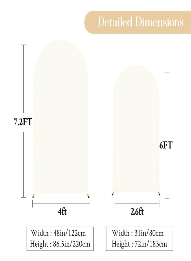 HB HBB MAGIC Ivory Arch Backdrop Cover Set of 2 Arch Cover 7.2 and 6ft Wedding Arch Cover Stretchy Backdrop Bridal Baby Shower Birthday Party Ivory Arch Covers Spandex - Image 5