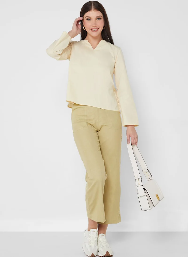 Khizana Pocket Detail High Waist Pants