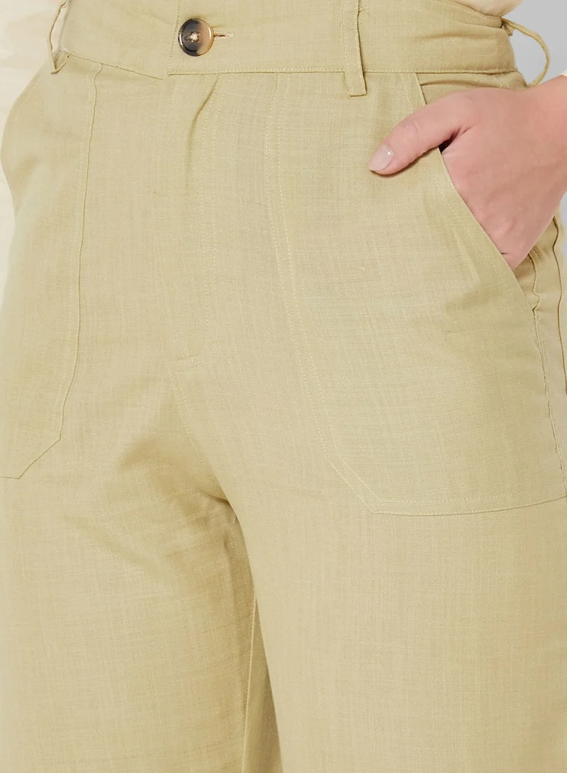 Khizana Pocket Detail High Waist Pants