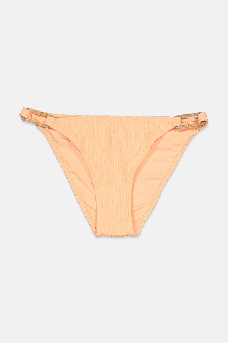 Reserved Women Shirred Pull On Bikini Bottom, Coral - Image 2